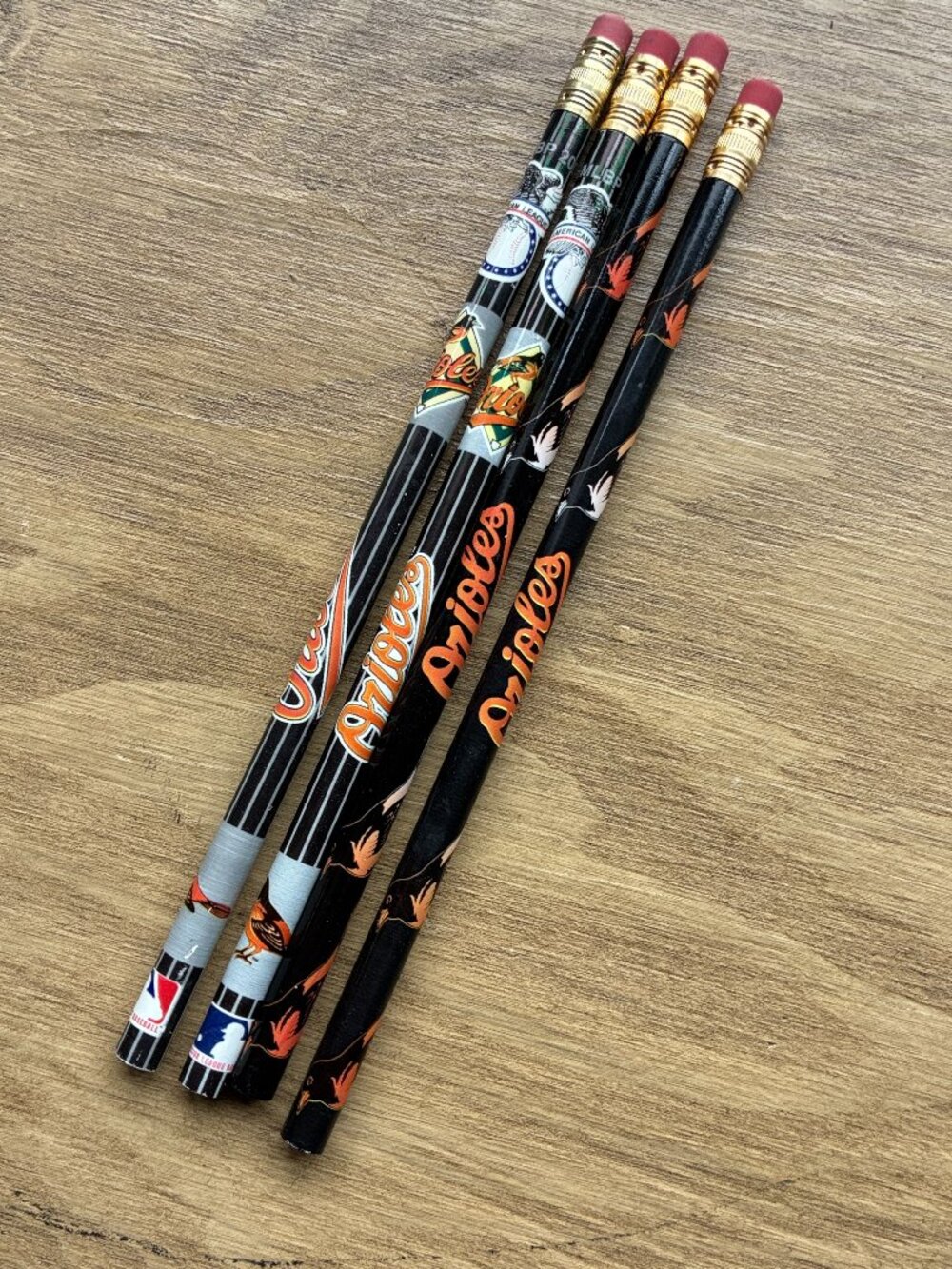 Vintage Baltimore Orioles Pencils 4 Total MLB Baseball Retro Unused